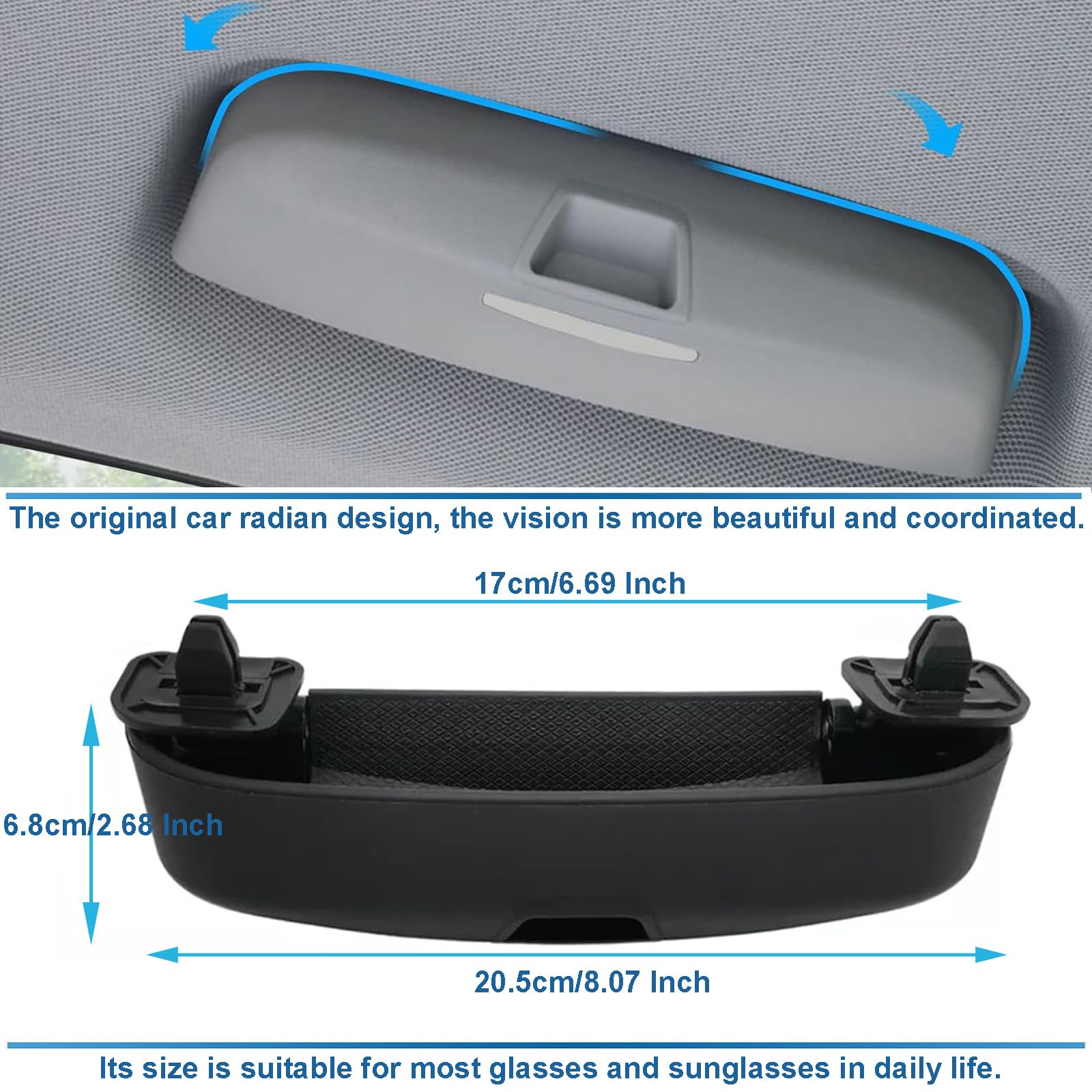 Samochodowe etui na okulary kompatybilne z A*udi A3, A4, A5, A6, Q3, Q5, Q7, uchwyt na okulary przeciwsłoneczne, pudełko do przechowywania okularów, do A3, 8V, 8Y, A4, B8, B9, A5, 8T, F5, A6,