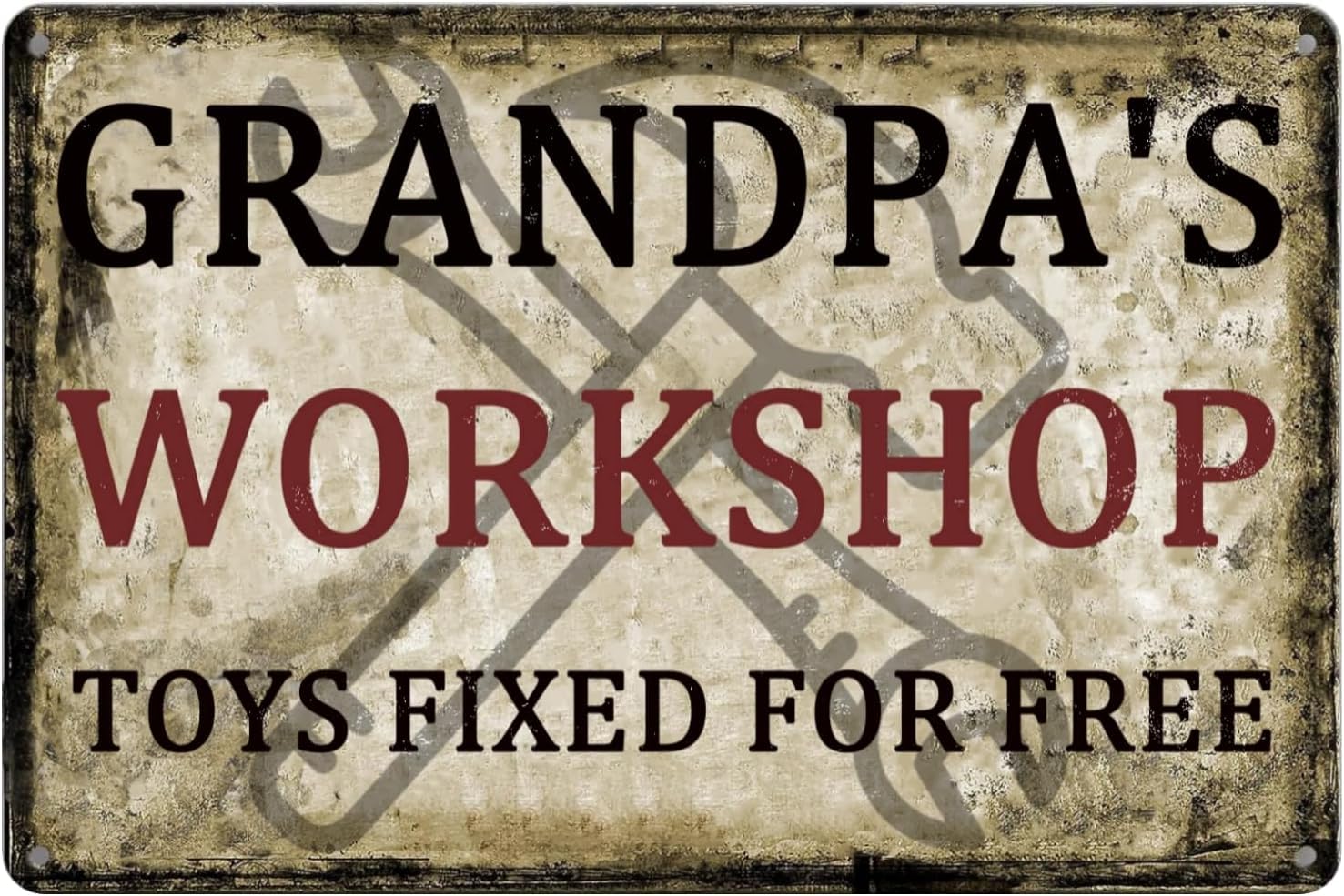 SMAZDFXX Funny Garage Sign GRANDPA'S WORKSHOP Vintage Workshop Metal Tin Signs Man Cave Decor For Grandpa Papa's Garage Wall Decorations Poster 8"x12"