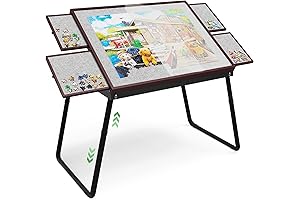 Ragozonery Jigsaw Puzzle Table 1500pcs, 18-28in Height Adjustable And Five Angles