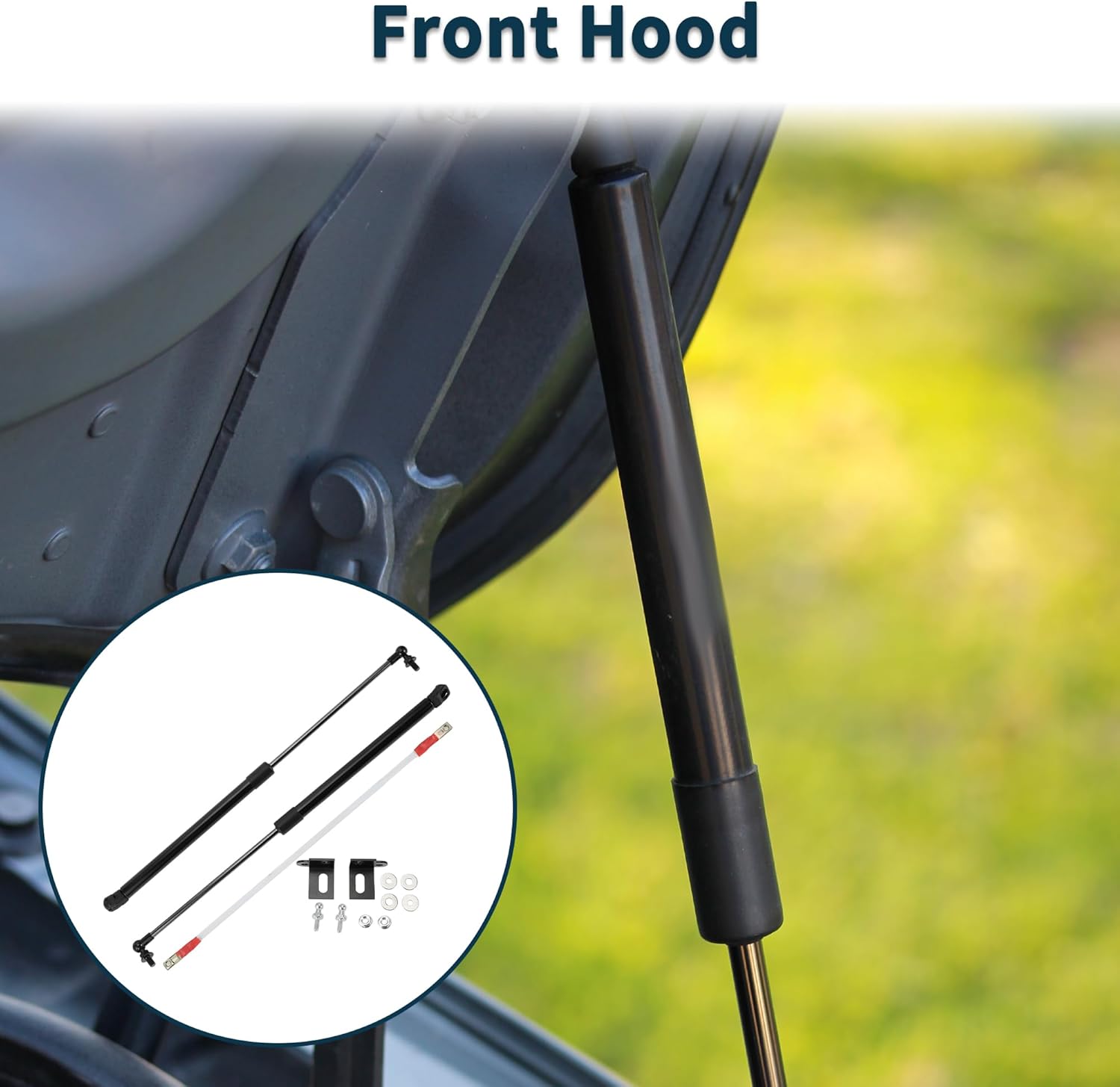 Lift Supports Struts for Mazda 6 M6 2014-2021 Front Hood Gas Spring Black with Connecting Wire,Mounting Bracket,Gasket 2Set