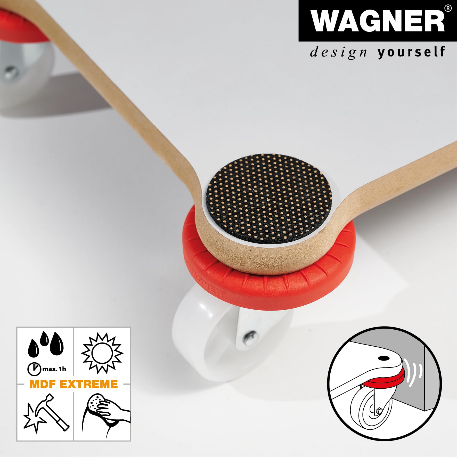 Wagner Plataforma de Carga MM 1363-52 x 32 cm, Antideslizante, Revestimiento Especial, 200 kg de Carga Máxima, Fácil de Limpiar, Protege la Pared y es Robusto - 20136301