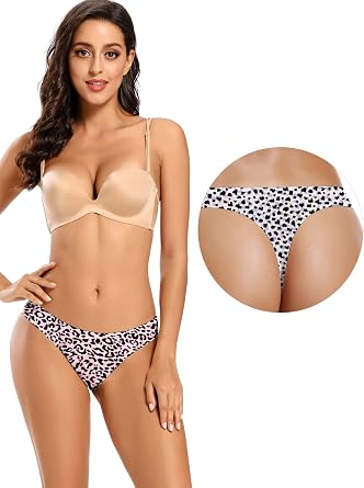 voenxe Seamless Lace Thongs 5 Pack and 5 Pack Women Seamless Thongs