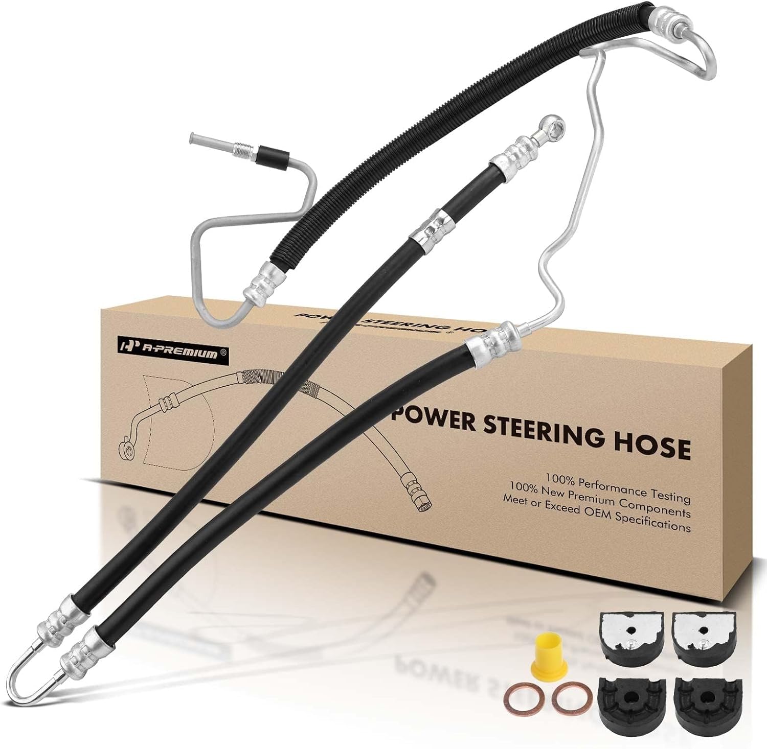 A-Premium Power Steering Pressure Hose Line Assembly Compatible with BMW E60 Series 535i 2008 2009, 3.0L, Pump to Gear/Rack Pinion