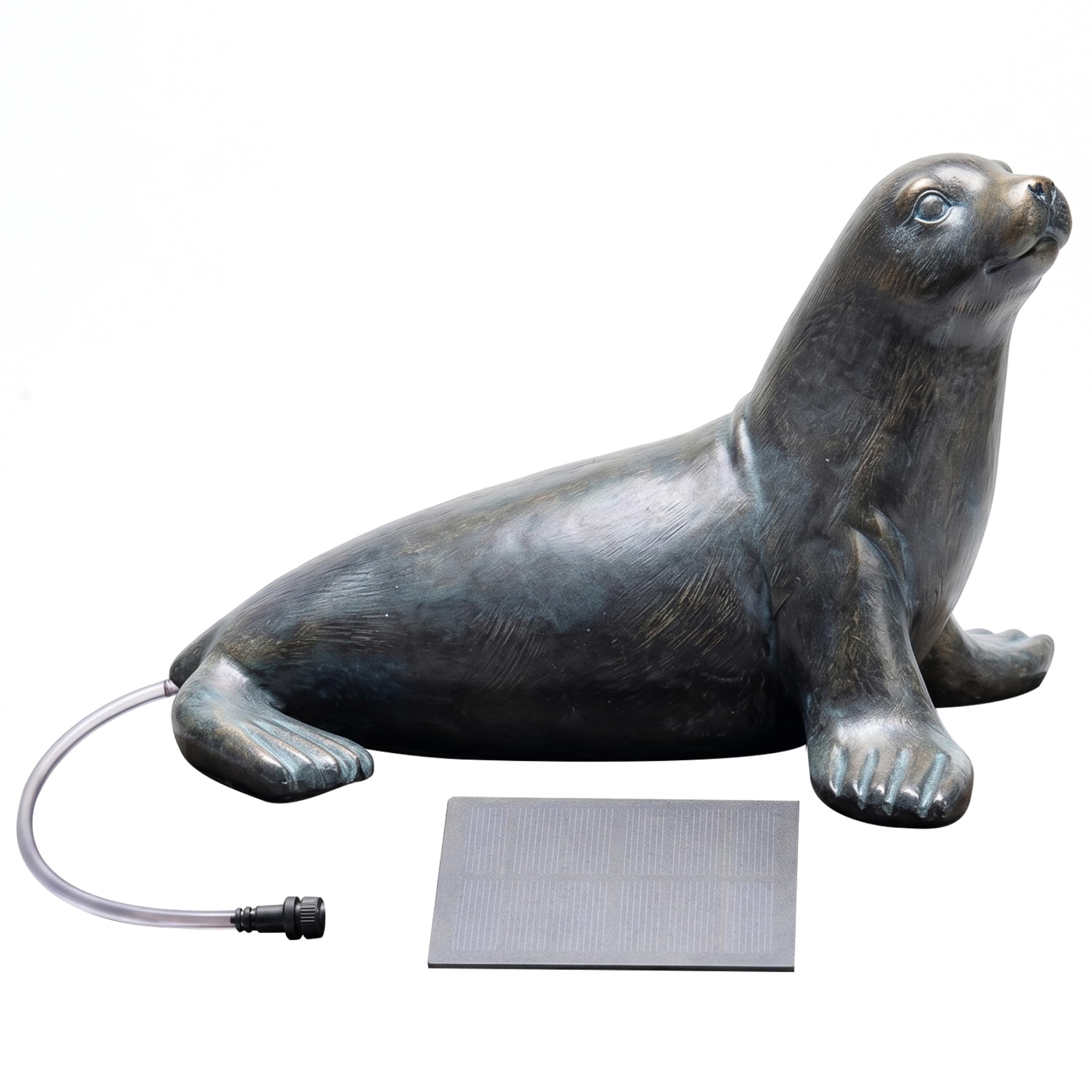 Xoeryoy Pond Spitter, Cute Sea Animal Pond Fountain Solar-Powered Fountain Outdoor Accessories, 12×9×8inch