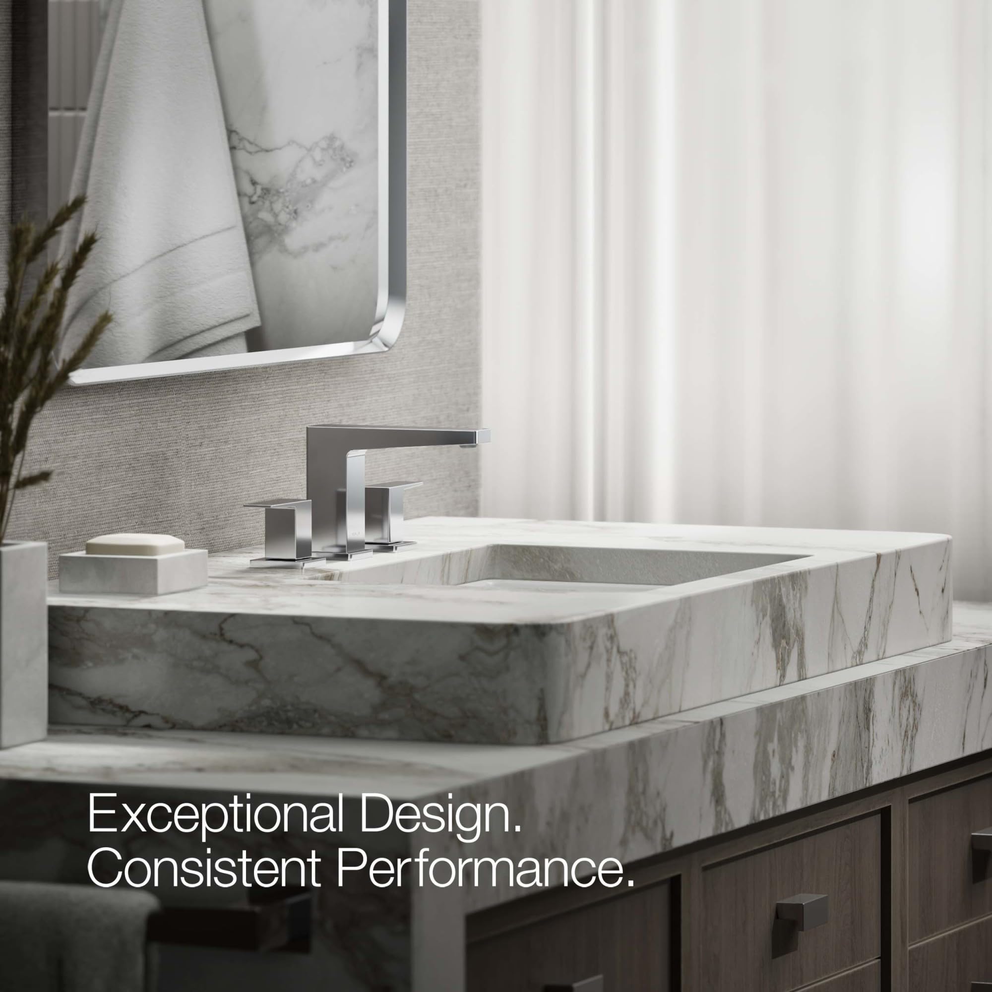 Kohler K-36786-4-CP Honesty® Widespread Bathroom Sink Faucet