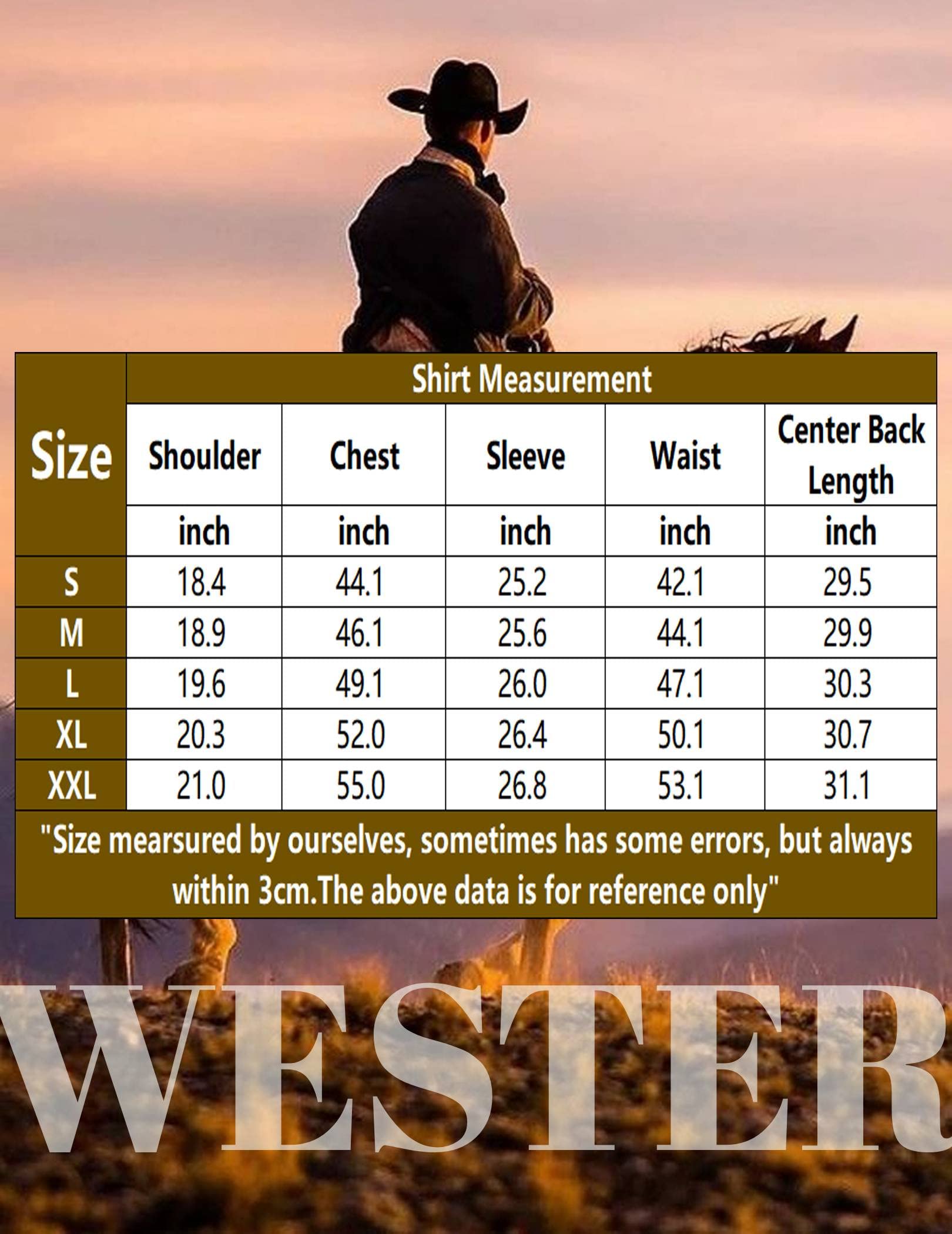 COOFANDY Uomo Western, Retro Casual (Confezione da 1)