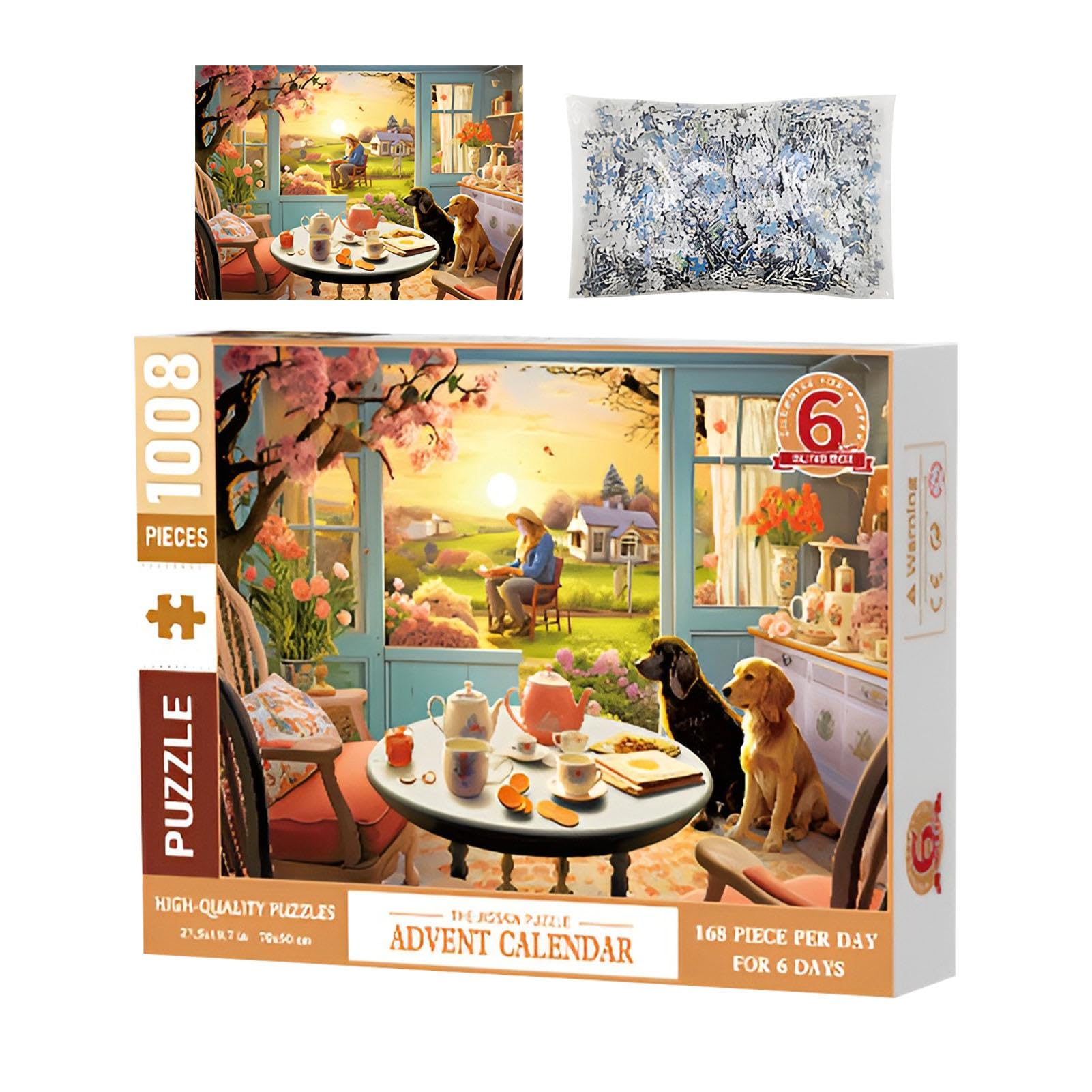 TosekyAdvent Calendar 2024 Jigsaw | 6 Days Countdown Jigsaw Puzzle for Christmas,Festive Atmosphere Enhancer Interactive Puzzle Toy for Classroom, Bedroom