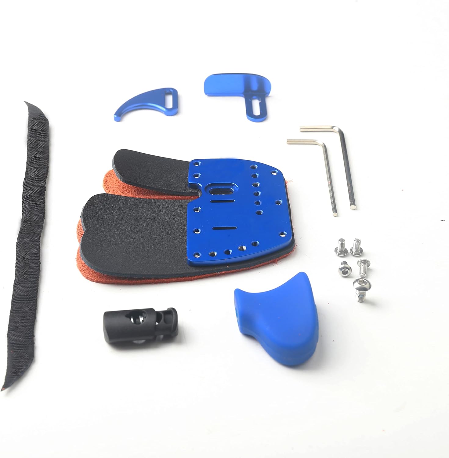 Archery Finger Tab for Tradition Bow and Hunting Bow，Aluminum Plate Adjustable Finger Guard Protective Gear for Recurve Bow(Blue) : Sports & Outdoors