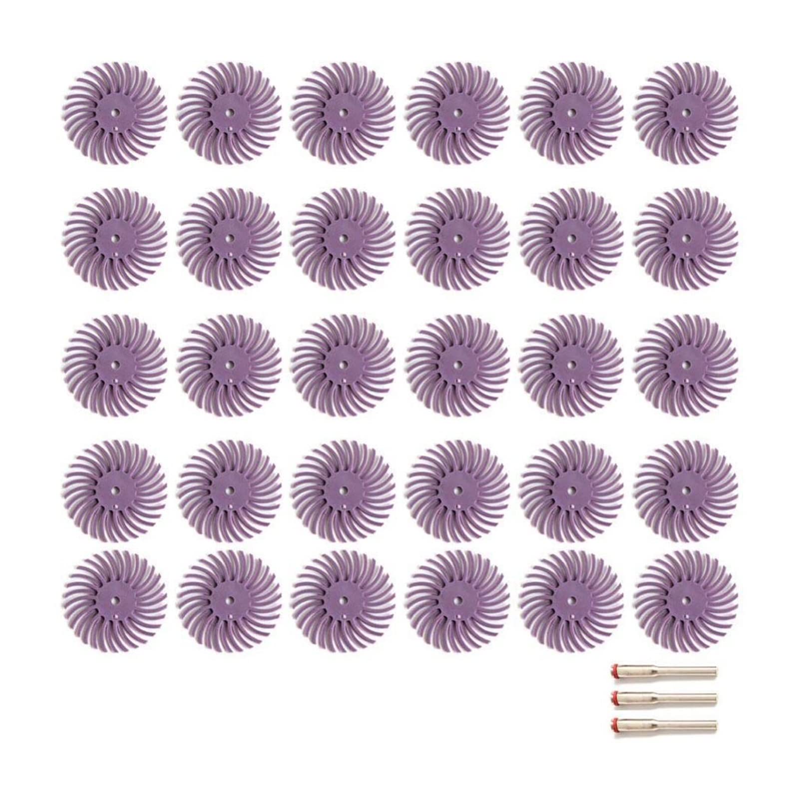 Kit Disco a setole radiali Spazzola abrasiva da 1 Pollice 1/8 "3 2,35 mm Codolo Ruota for lucidatura dei Dettagli for Accessori for Utensili rotanti (Color : 30PC Grit 600 Set, Size : 2.35mm)