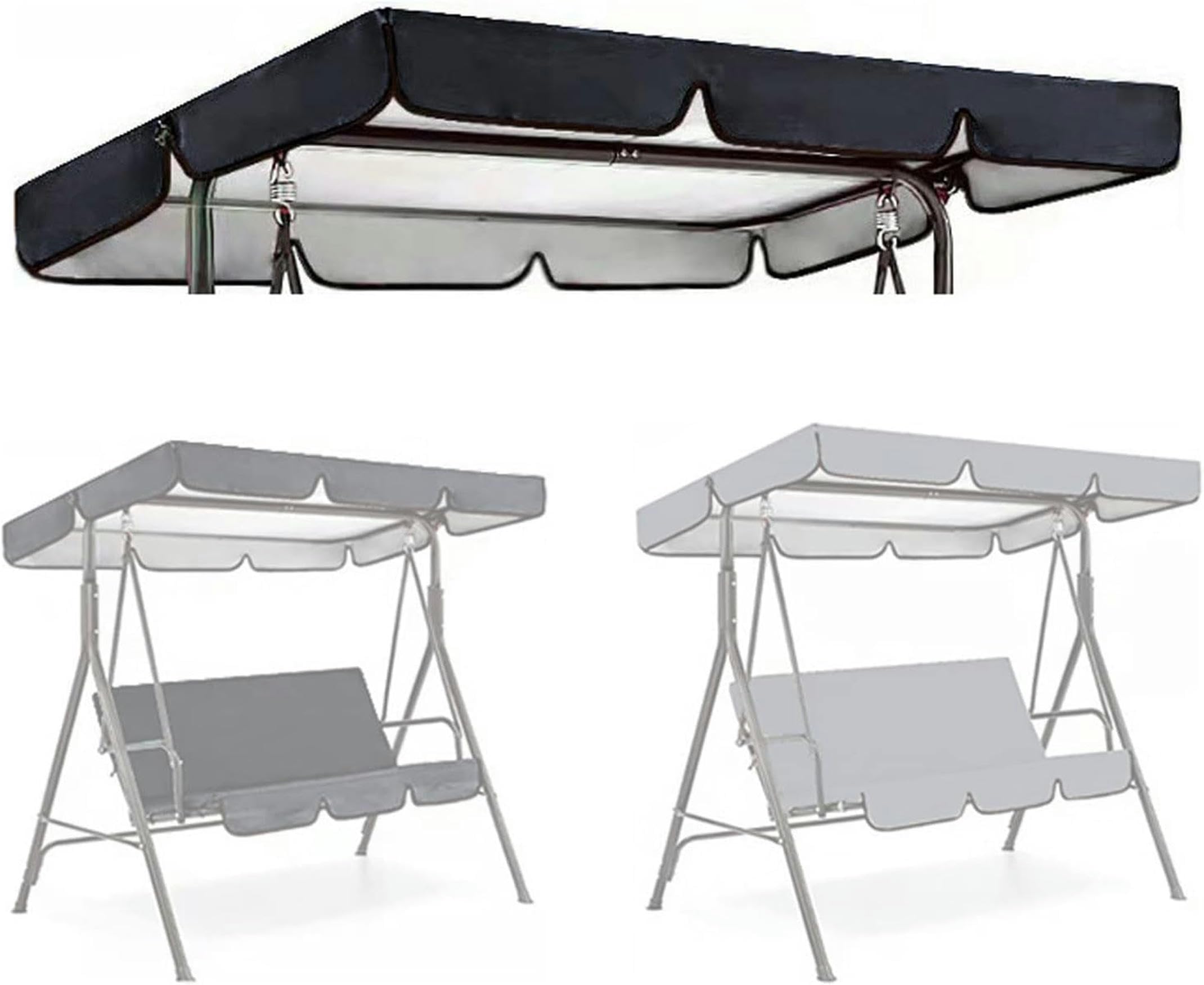 Toit de rechange pour balancelle 3 places en tissu imperméable renforcé