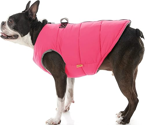 Miniatura 7 de Gooby Chaleco acolchado para perros pequeños para clima frío con cierre para cuidado del pelo, color azul, talla XS, L, Rosa (Pink Solid)