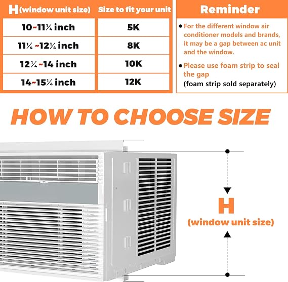 GCGOODS Window Air Conditioner Side Panels with Frame, Adjustable Window AC Side Panel Kit, Universal Fits for 10,000 BTU Window Air Conditioner Units, Window AC Side Panel with Frame