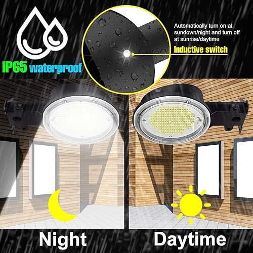 Miniatura 10 de Luces LED de granero de 100 W, 15000 lúmenes, iluminación exterior del atardecer al amanecer, 100-277 V, reflector de seguridad exterior de luz