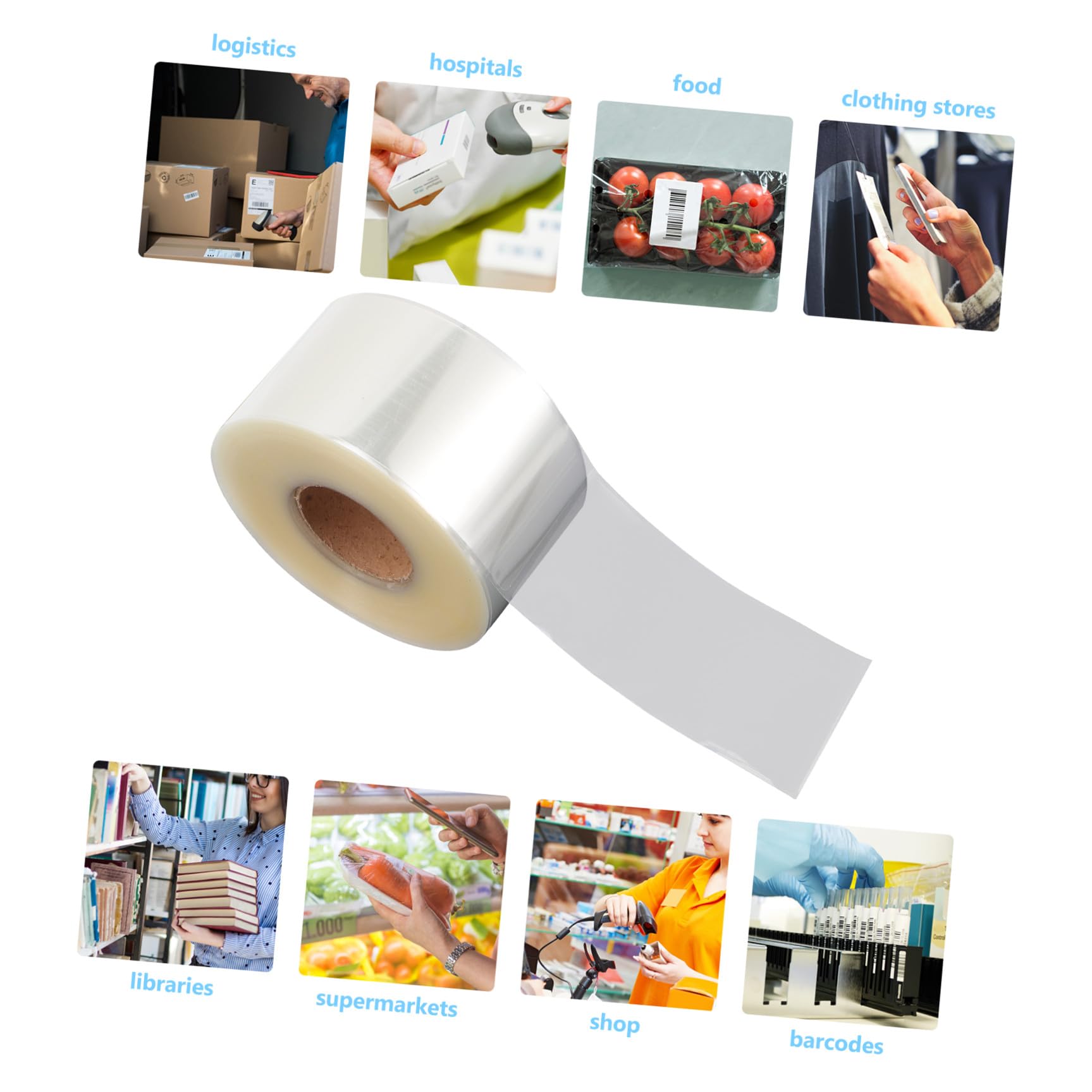 Gadpiparty Etichette Adesive Trasparenti PVC 52X103 MM Alta Definizione per Codici a Barre Biblioteca, 500 Pezzi per Ufficio e Negozi