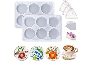 20-Piece Deep Round Coaster Silicone Molds Set for Resin Casting