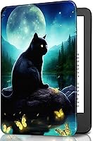 Vista 10 de Funda para Kindle básico de 6 pulgadas (11.ª generación), múltiples ángulos, piel sintética, delgada, con función de encendido y apagado automático