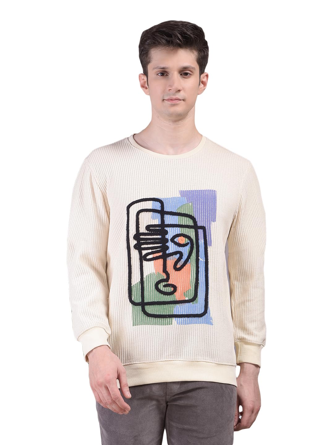 crimsoune club Men's Beige Embroidered Sweatshirt-picture-14