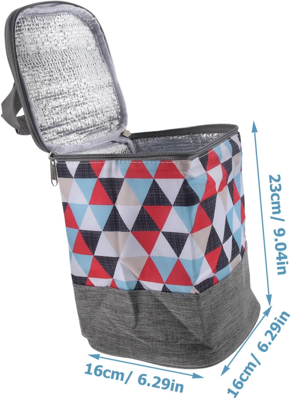 BESPORTBLE Insulated Baby Bottle Bag Handle Portable Travel Milk Bottle Storage Pouch Oxford Cloth Aluminum for Outdoor Geometric Pattern
