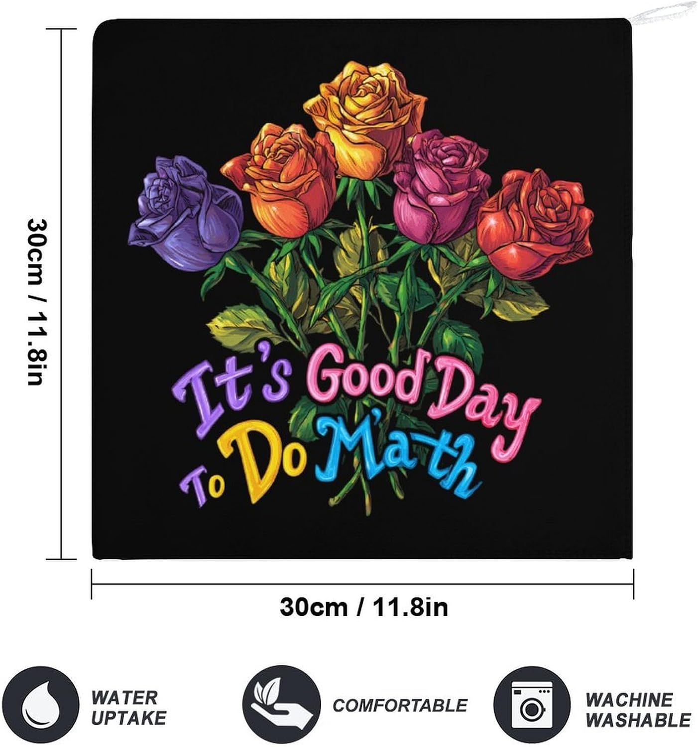 Its Good Day to Do Math Microfiber Hand Towels for Bathroom Soft Absorbent Bath Kitchen Towel with Hanging Loop 4PCS