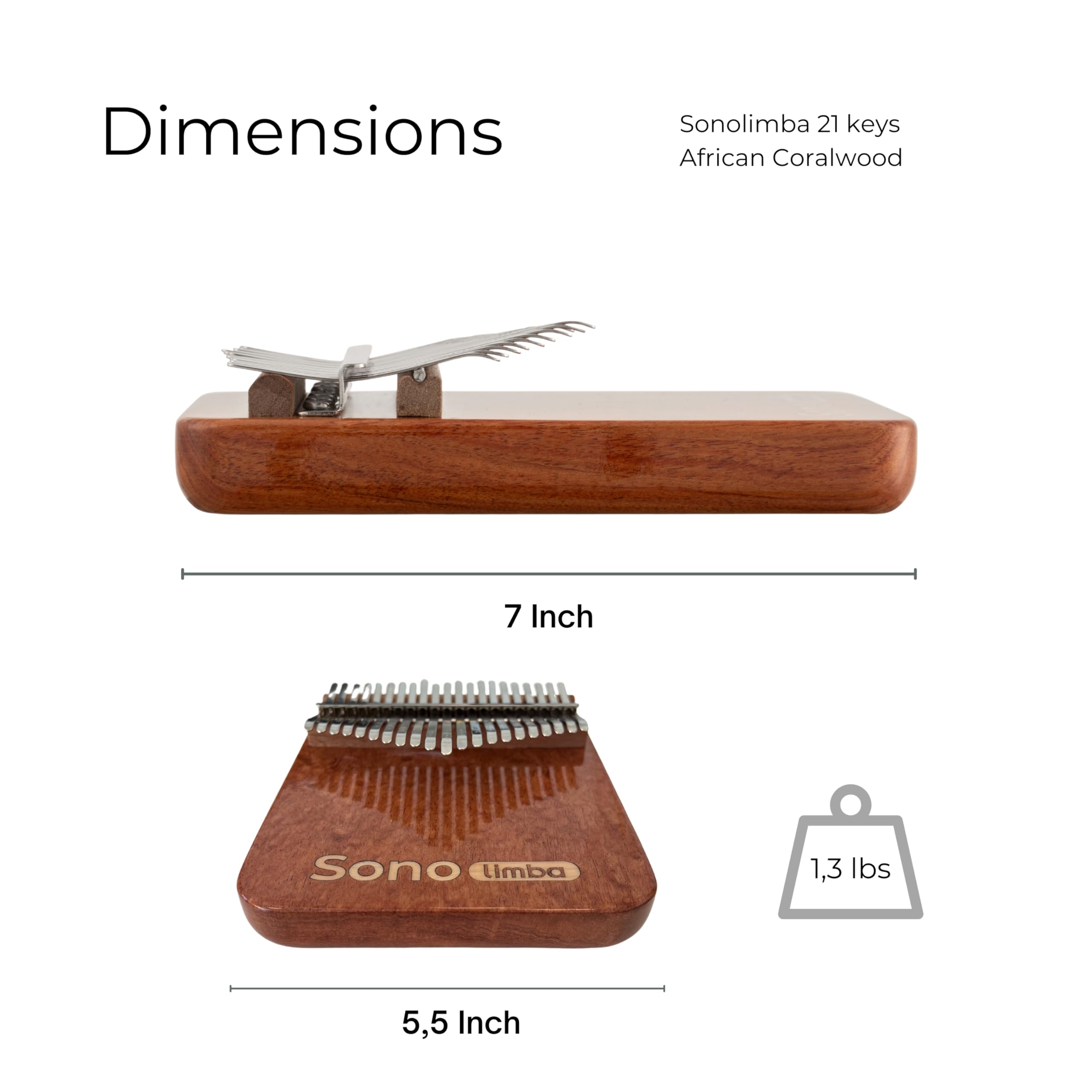Kalimba – incluso libro di canzoni gratuito + custodia protettiva – pianoforte per pollice/pianoforte a dito/Marimba – C-Dur – facile da suonare – adatto per tutte le età (21 tasti)