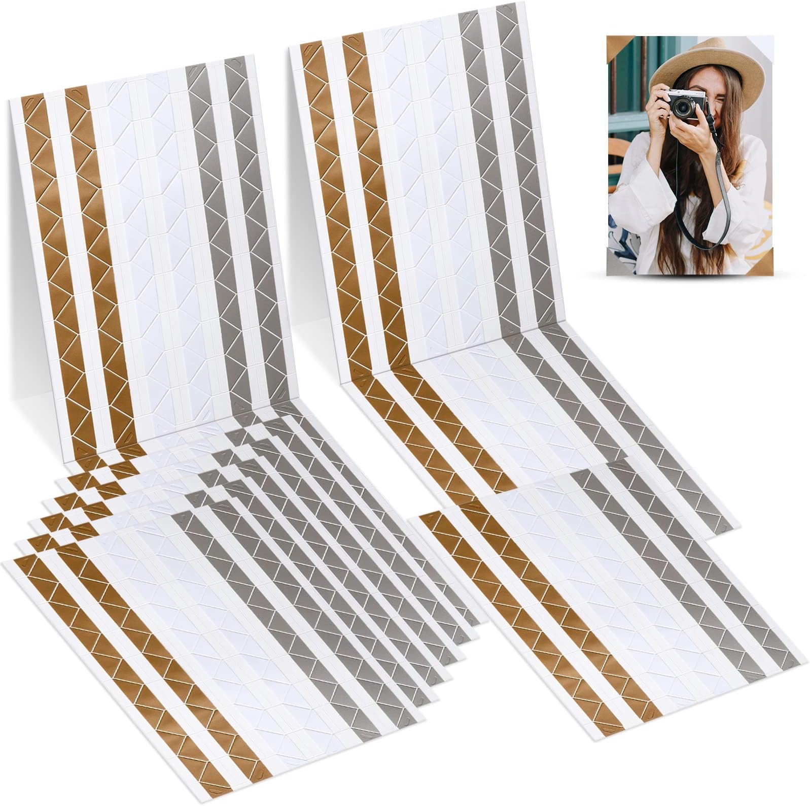 15 Sheets Photo Mounting Corners, FineGood Self Adhesive