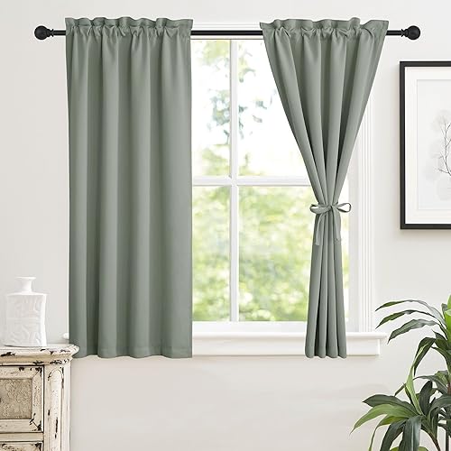 Miniatura 237 de RYB Home 2 paneles de cortinas de privacidad para puerta francesa, cortinas de oscurecimiento de habitación y cortinas con aislamiento térmico