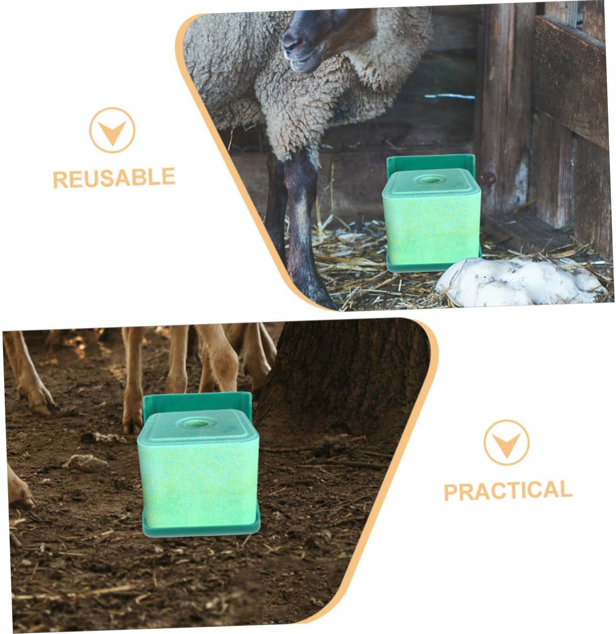 Toyvian 2pcs Cattle Sheep Salt Block Feeder Durable Mineral Lick Rack for Livestock Easy to Assemble Salt Food Box and Sheep Made of