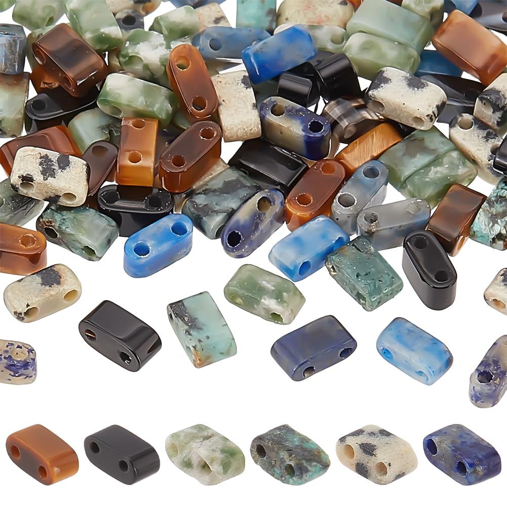 Demi-perles Tila en pierre naturelle x120 pour loisirs créatifs