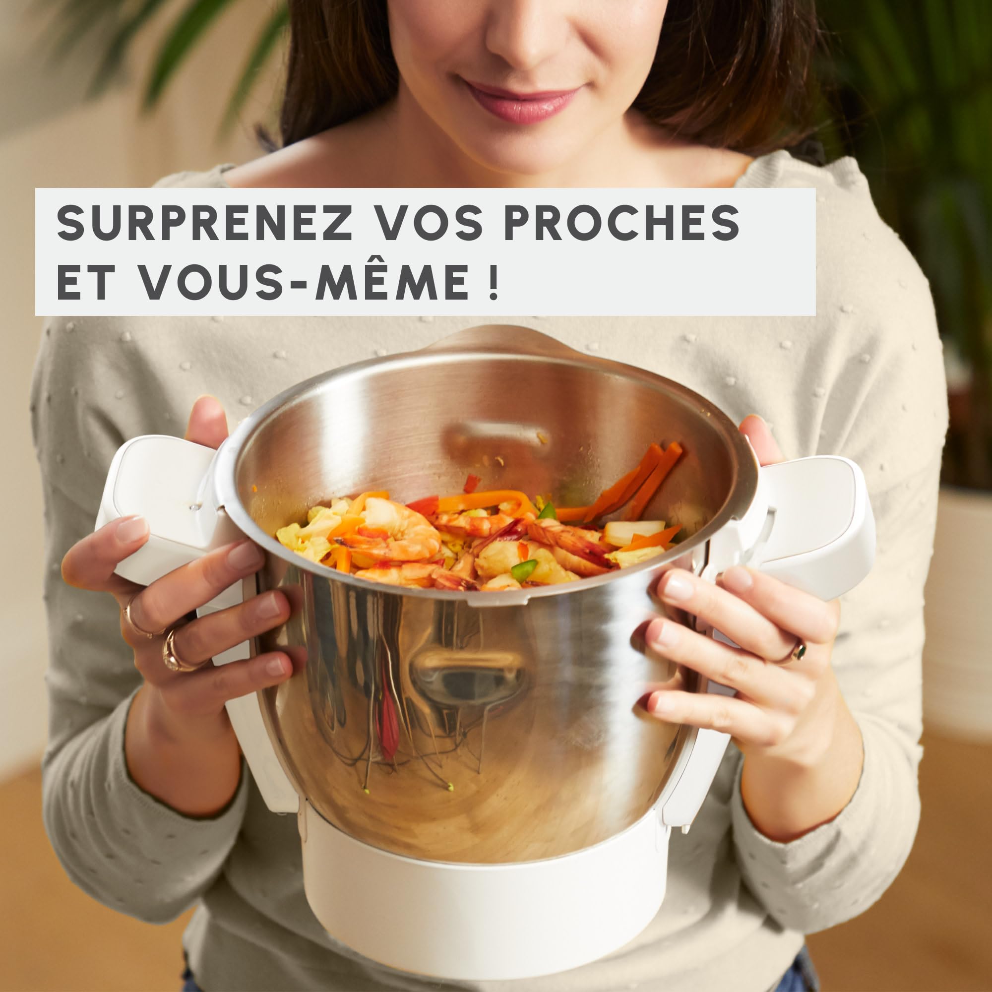 Moulinex, Companion, Robot cuiseur, 14 fonctions, Capacité XL 10 personnes, Gris, Fabriqué en France, Acc découpe légumes, YY5778FG