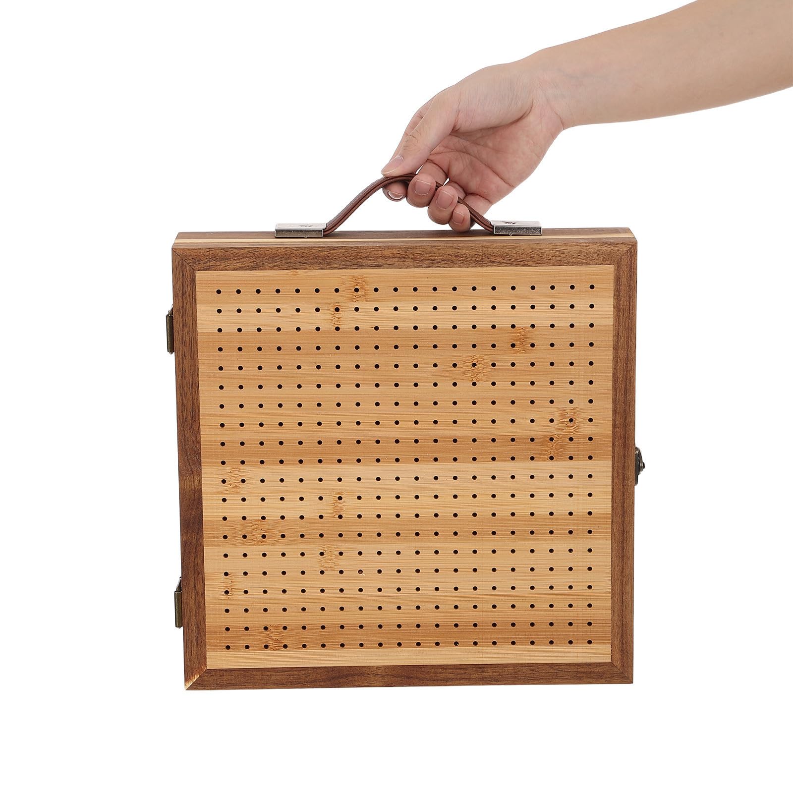 ULTECHNOVO Tabla Moldeadora para Ganchillo con Asa Portátil y Cajón de Almacenamiento, Base de Madera Gruesa con Diseño de Pendiente Ajustable para Proyectos de Tejido DIY