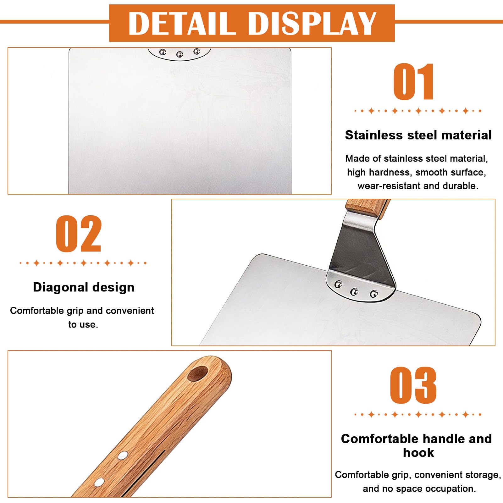 Pala per pizza, 30,5 cm, in alluminio, pala per pizza con fusto in legno, pala per pizza, pala quadrata, pala per pizze fatte in casa, forno, pane, accessori per pizza