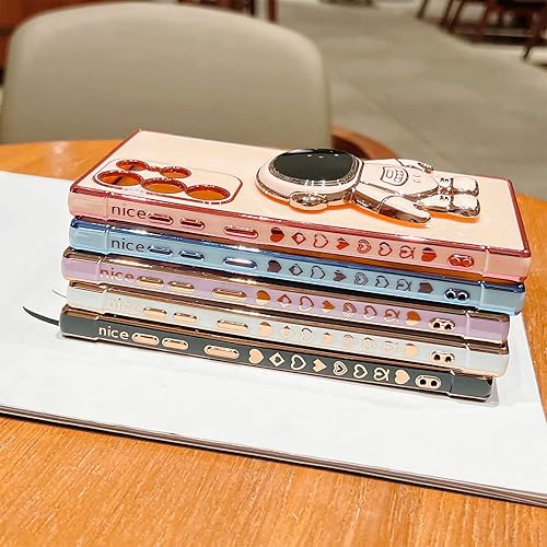 Miniatura 5 de Eiavike Funda de teléfono para Samsung Galaxy S24 Ultra de 6.8 pulgadas, cubierta de lujo con soporte de astronauta con bonito corazón de amor,