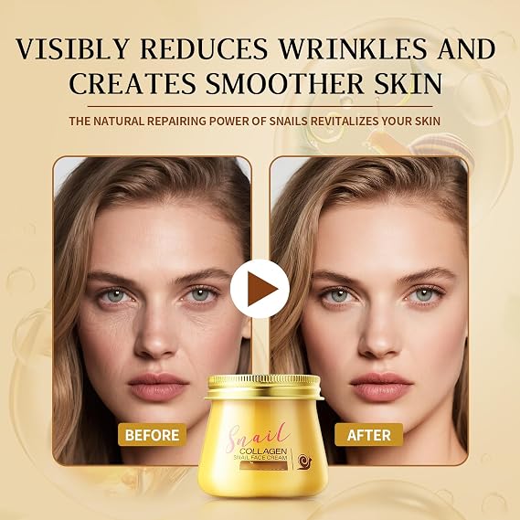 Snail Collagen Face Cream,Collagen Hydrating Anti-Wrinkle and Rejuvenating Cream,Snail Collagen Moisturizer Face Rejuvenation Cream for Women,All Skin Types(2PCS)