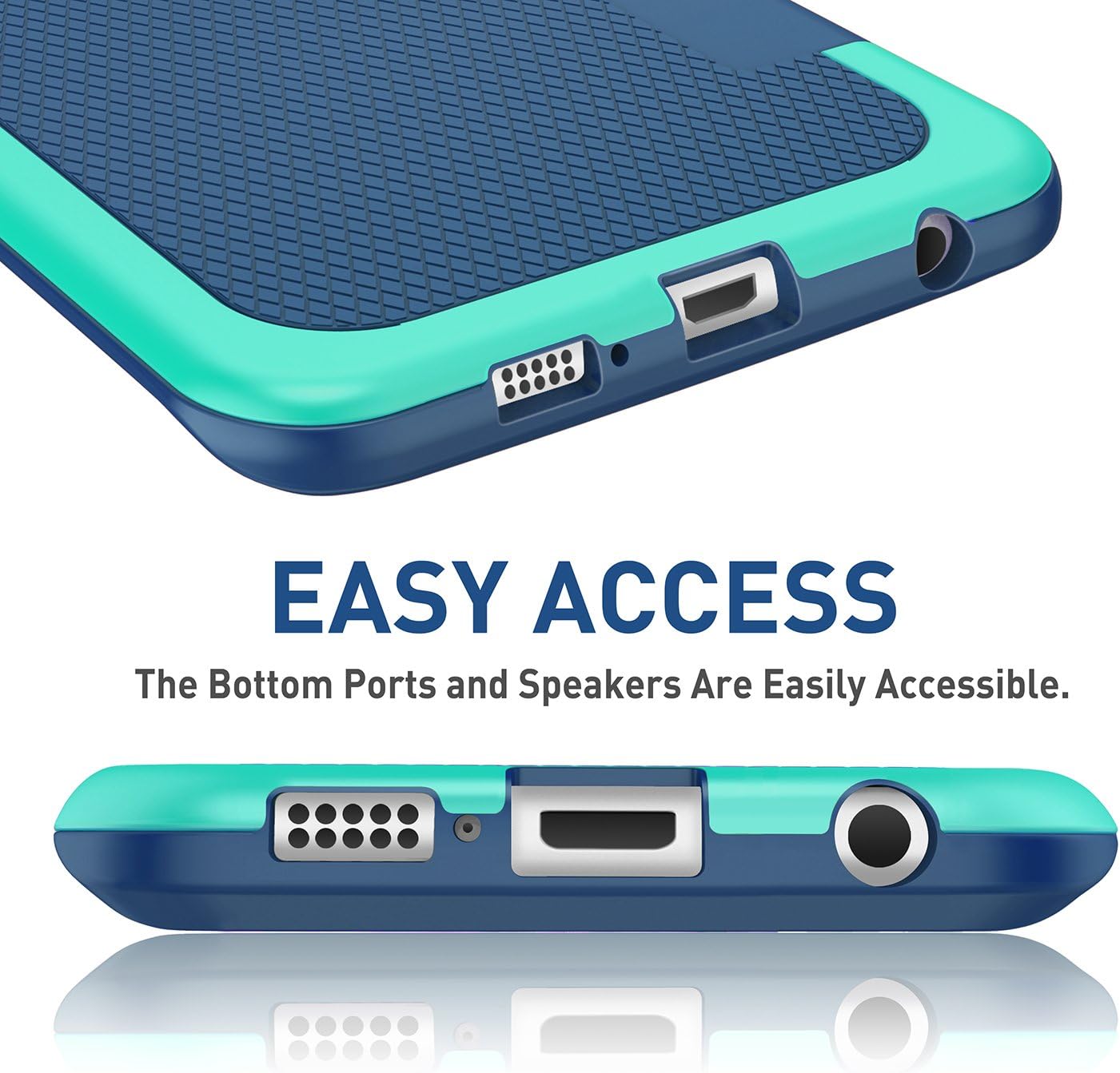 TILL for Galaxy S6 Edge Case, (TM) Ultra Slim 3 Color Hybrid Impact Anti-Slip Shockproof Soft TPU Hard PC Bumper Extra Front Raised Lip Case Cover for Samsung Galaxy S6 Edge G925 [Blue]