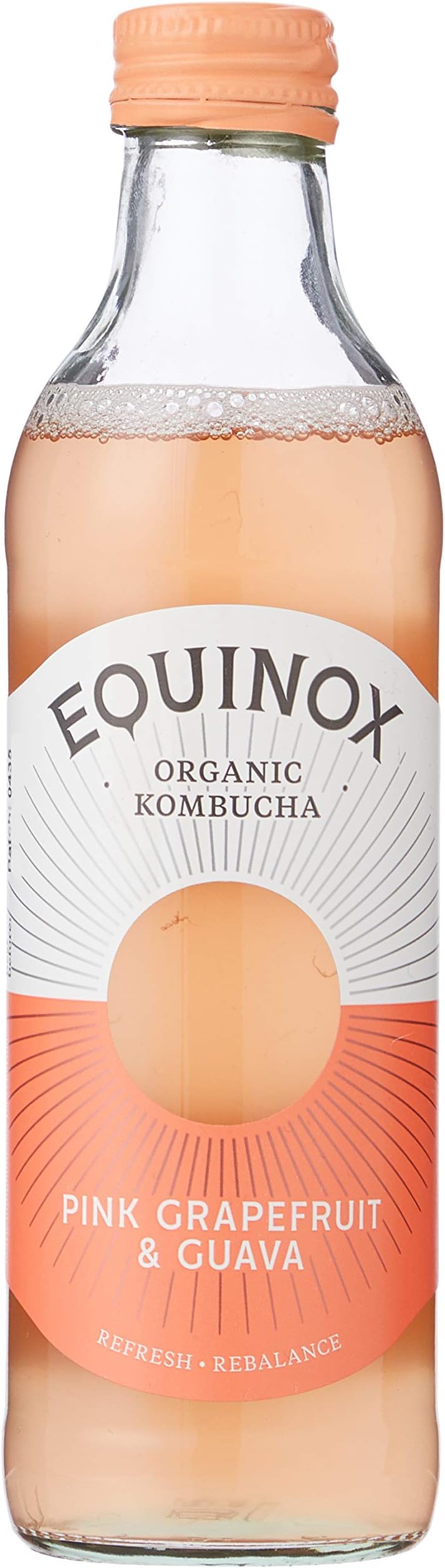 Equinox Kombucha Flavour Drink, Pink Grapefruit & Guava, Glass Bottle, 275 ml