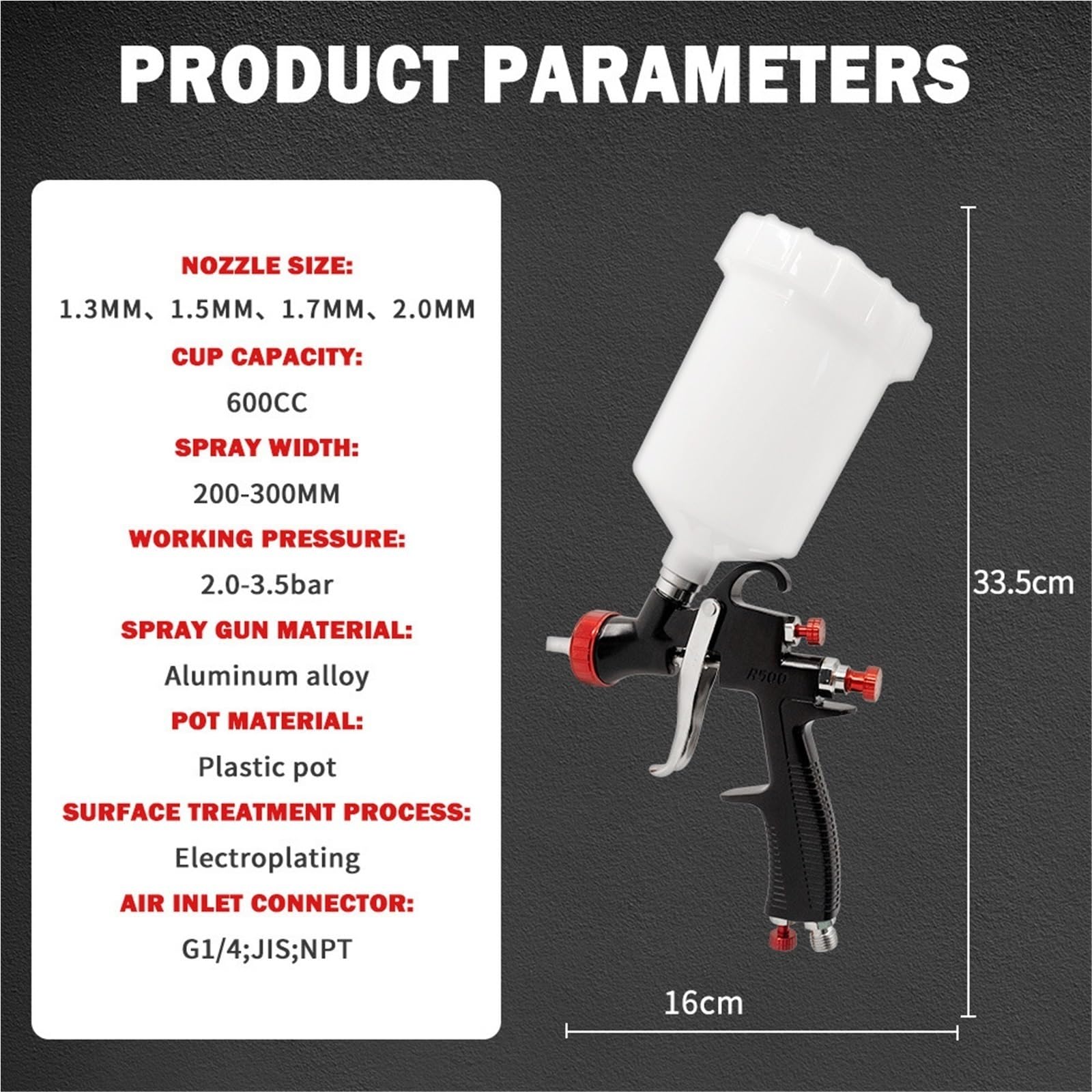 Pistolet do malowania natryskowego Pistolet Natryskowy Do Lakieru, Specjalny Pistolet Natryskowy, Lakier Nawierzchniowy, Blacha Samochodowa, Pneumatyczny Pistolet Natryskowy