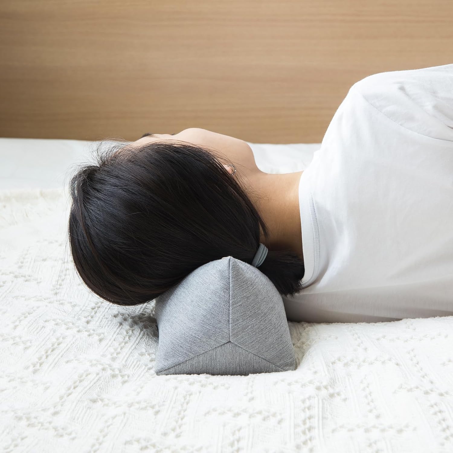 Buckwheat Neck Support Pillow Cervical Neck Cylinder Bolster Pillow,Buckwheat Hulls Adjustable Roll Pillow,Neck Pain Relief for Back and Side Sleepers Round Pillows for Lunch Break Grey, 6*15 inch - Image 3