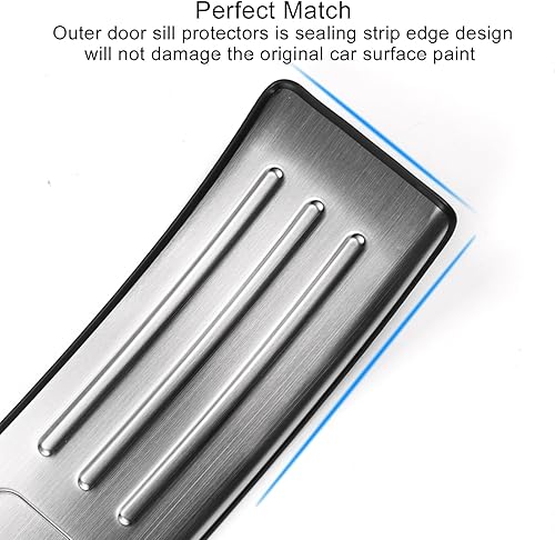 Miniatura 4 de Protector de umbral de puerta exterior de acero inoxidable para Toyota Highlander 2020-2025, accesorios para decoración de paté de puerta interior,