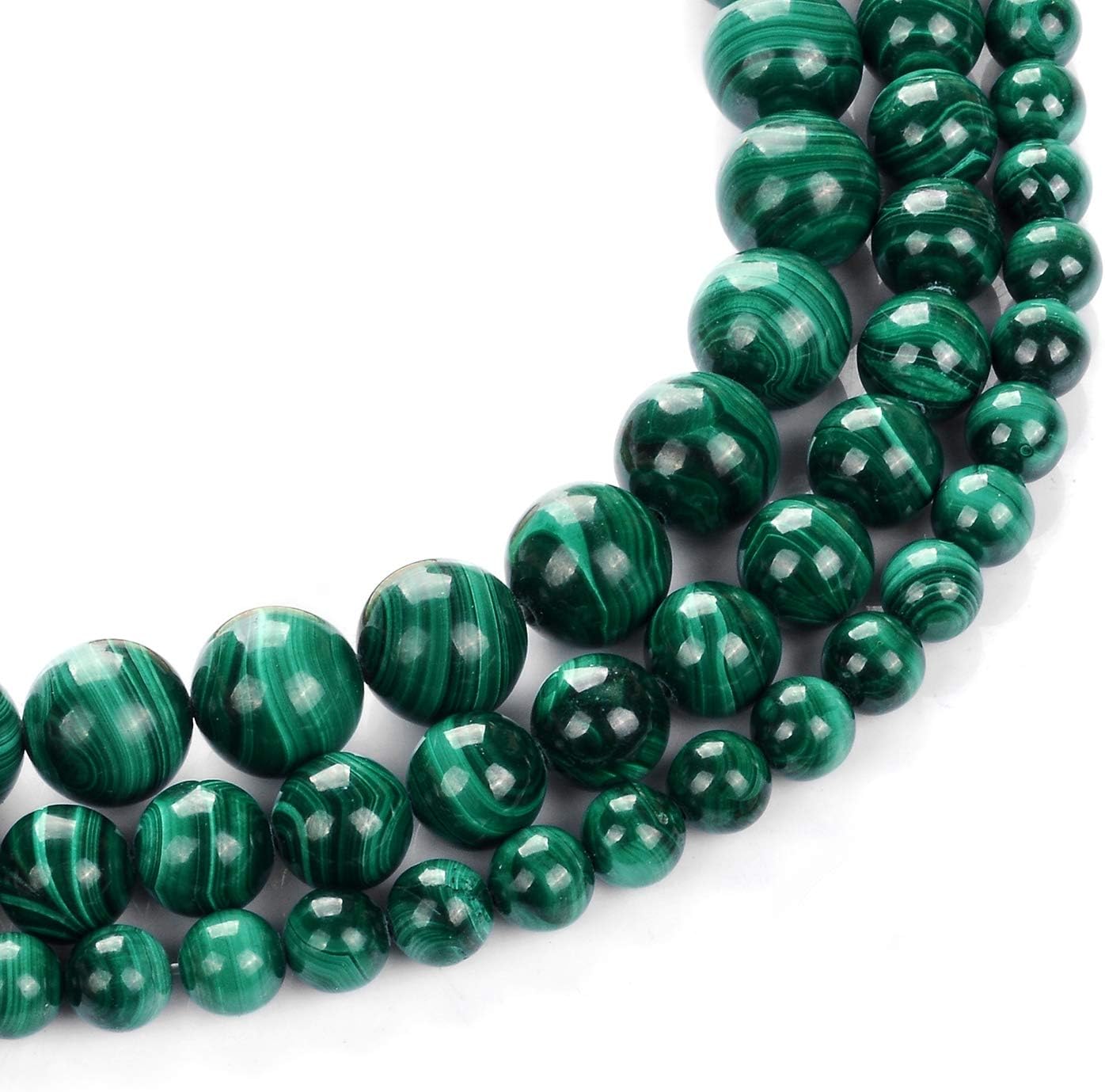 8MM 100% Natural Green Malachite Beads AAA Grade Green Gemstone Beads for Jewelry Making DIY Gifts for Women Girls (8mm, Natural Green Malachite)