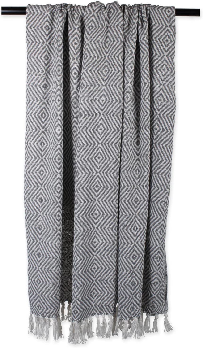 DII Diamond Throw Collection Woven Cotton, 50x60, Mineral Gray - Image 6
