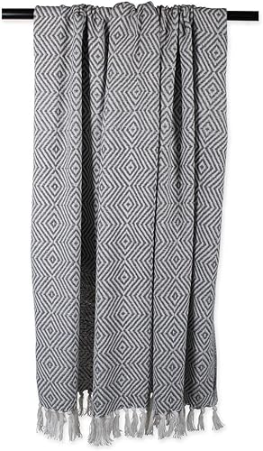 Miniatura 6 de DII Diamond Throw Collection - Manta de algodón tejido, 50x60, gris mineral