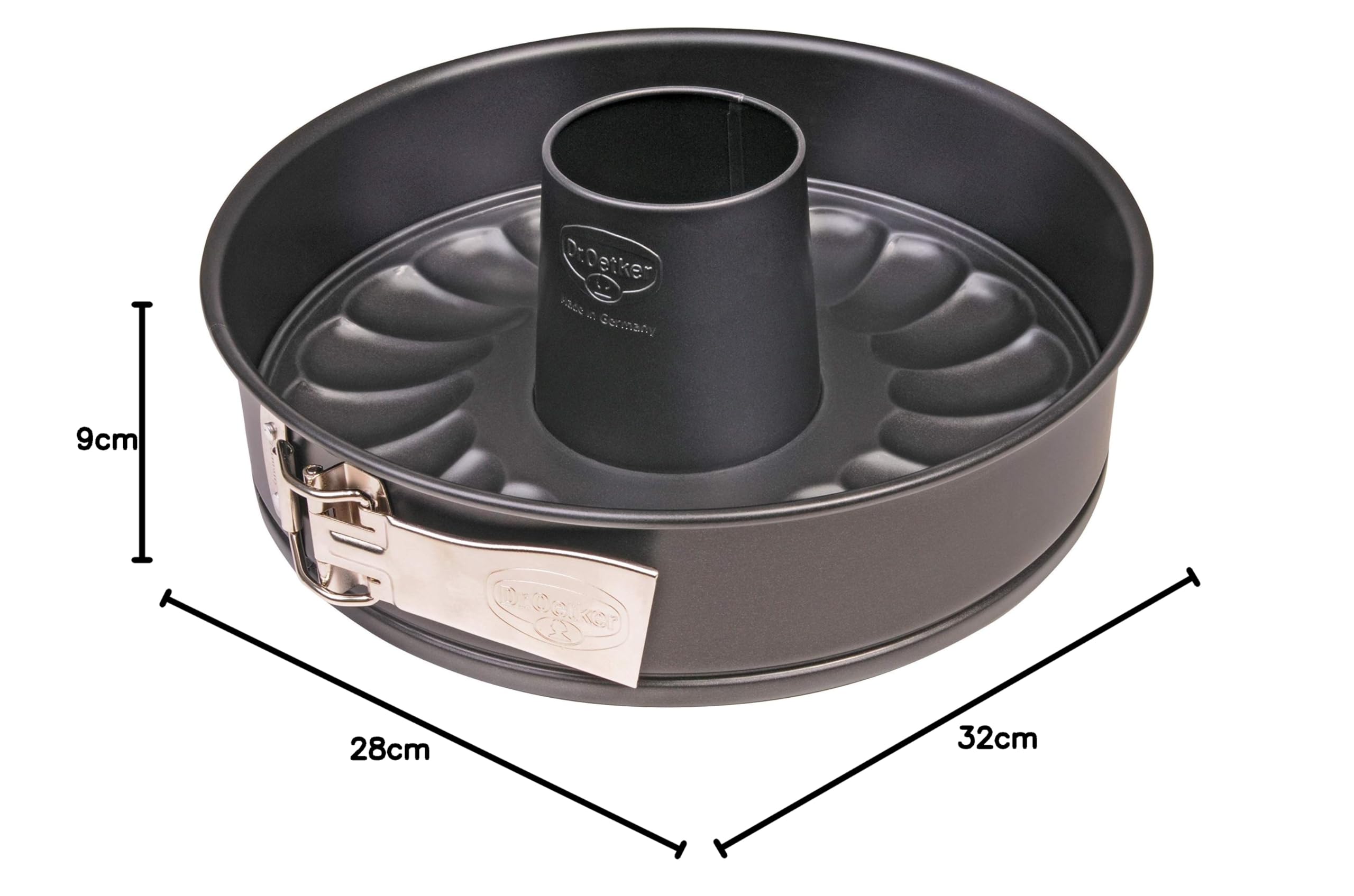Dr. Oetker Tradition Tortiera Apribile 2 Fondi, Alluminio, Nero, 28 Cm