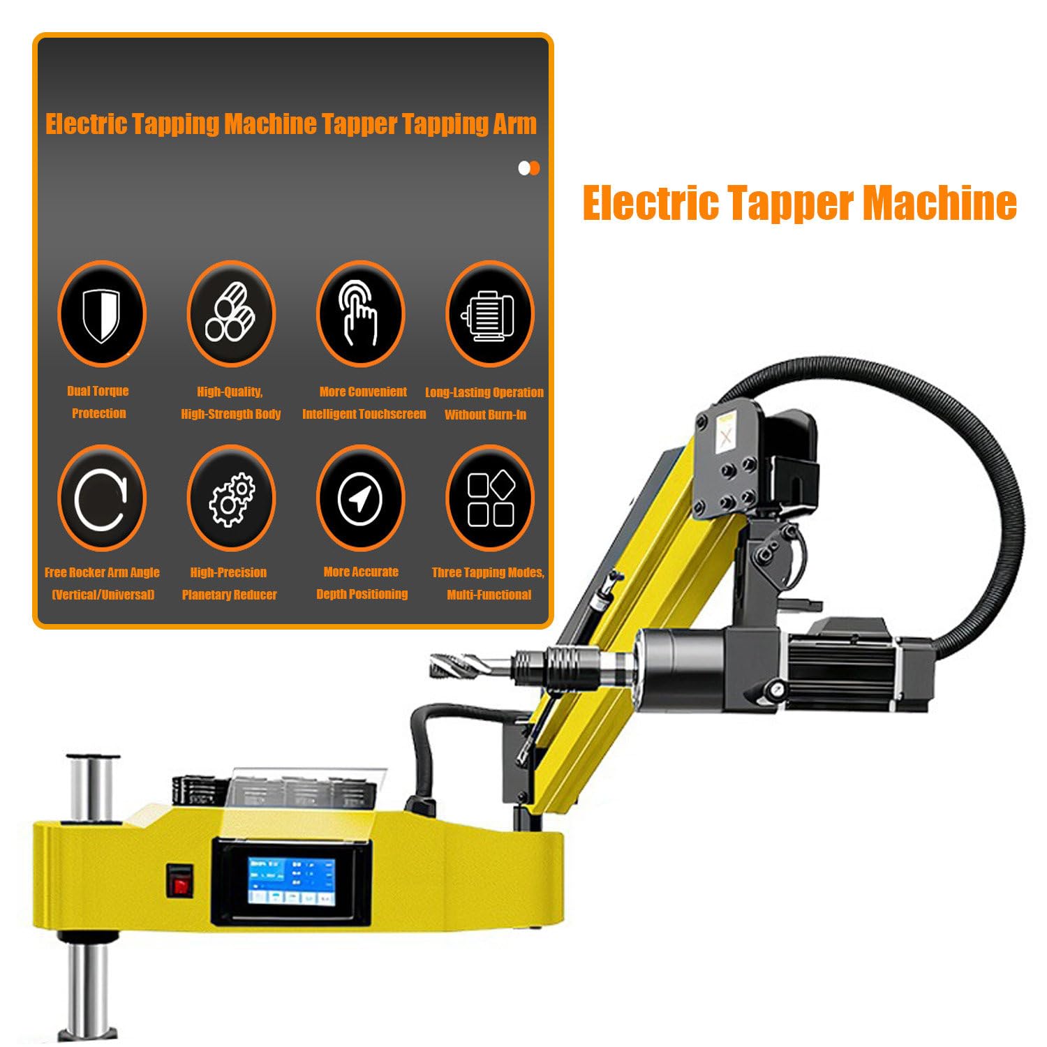 Trapano maschiatore con servomotore a Braccio Universale 360, Macchina maschiatrice elettrica, Braccio maschiatore, Macchina maschiatrice CNC, Macchina maschiatrice multidirezionale M3-20