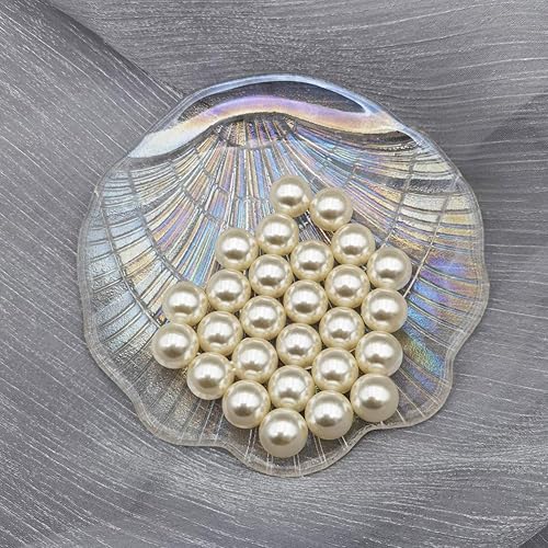 Miniatura 3 de INSPIRELLE 210 perlas de imitación de plástico ABS pulido marfil de 0.55 pulgadas sin perforar para rellenos de jarrón, cuentas de maquillaje sin