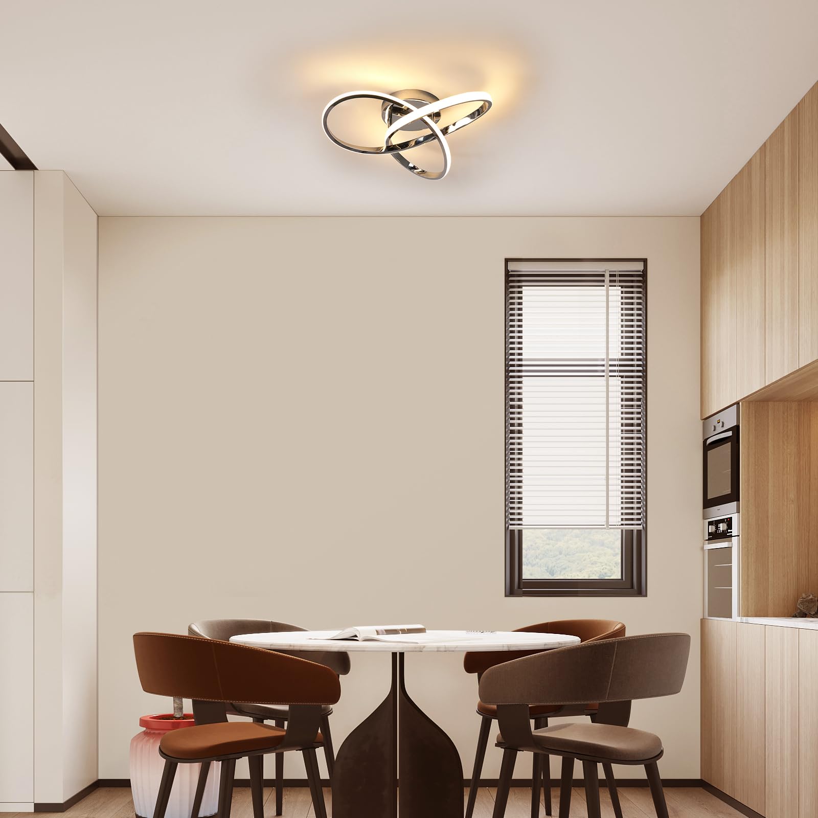 Comely 36W LED Deckenleuchte Dimmbar Mit Fernbedienung, Moderne Chrom Φ40cm | 3000K-6500K, Speicherfunktion, 40CM LED Deckenbeleuchtung für Wohnzimmer Esszimmer Kinderzimmer