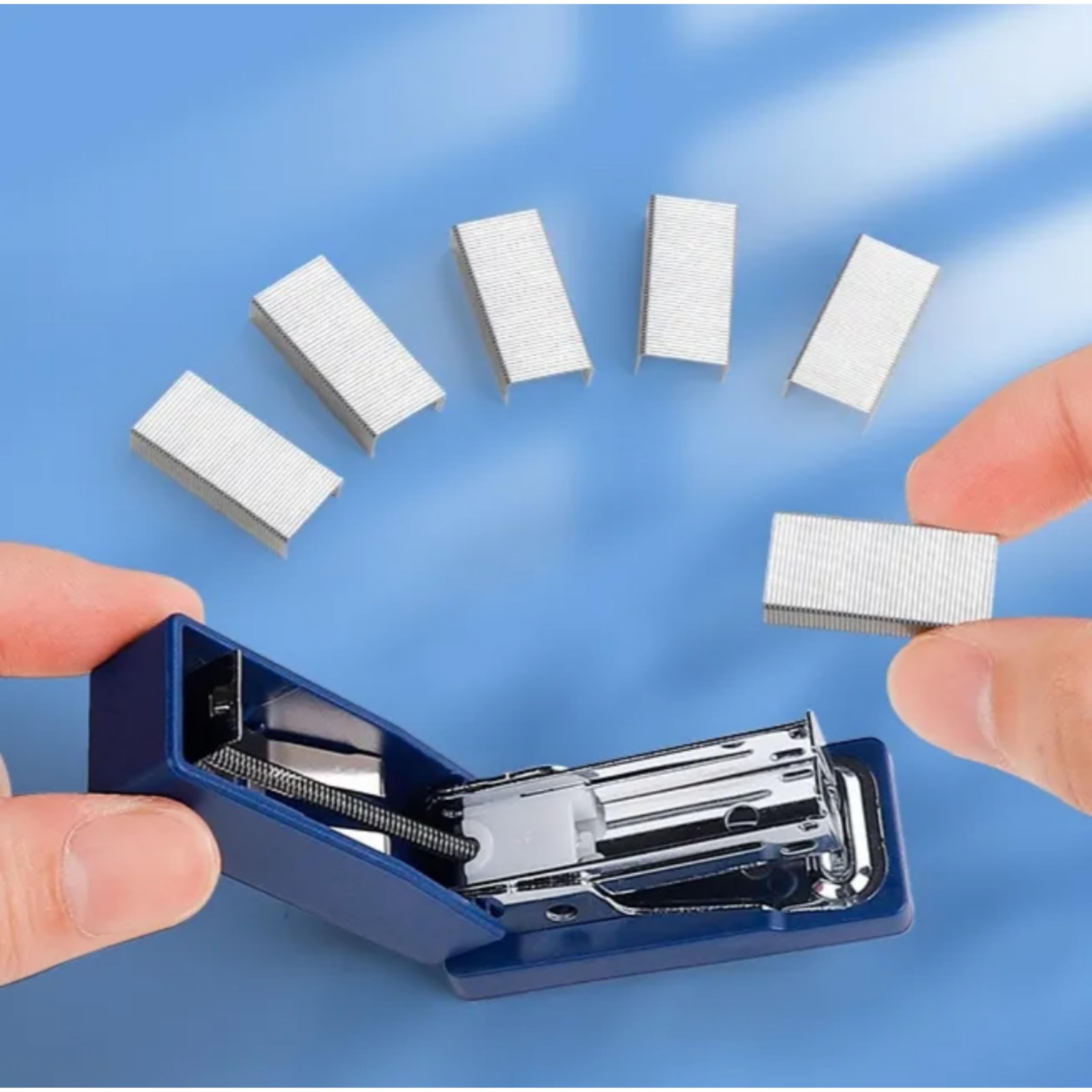 ZAFCO Mini Stapler for Children and Kids Space Theme with 400 Staples, Compact Size for School Project, Home & Office- 1 Unit (Blue) 2