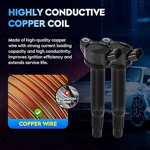 Miniatura 4 de Paquete de bobinas de encendido + bujías de iridio para Lexus ES350 2007-2016 3.5L, IS350 2006-2015 3.5L, RX450h 2010-2015 3.5L, Toyota Acalon Camry