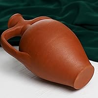 Vista 6 de Jarra de agua de ánfora de doble mango de terracota, jarra de arcilla, jarra de vino, jarrón de decoración del hogar, tarro de cerámica, regalo