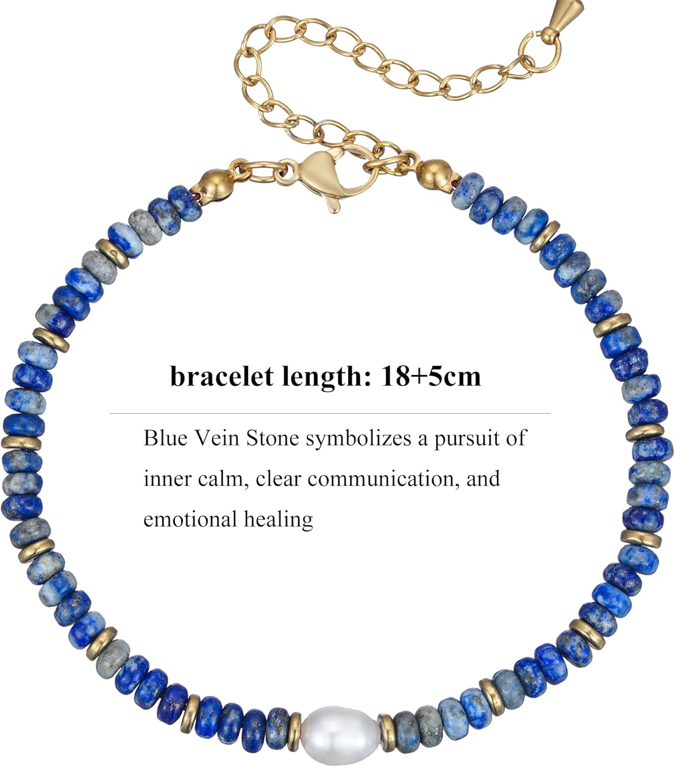 Plumiss Natural Stone Healing Bracelet for Women Inspirational Beaded Bracelet with Freshwater Pearl, Adjustable Gold Chain, Stress Relief Anxiety Jewelry, Handmade Spiritual Gift for Her - Image 6