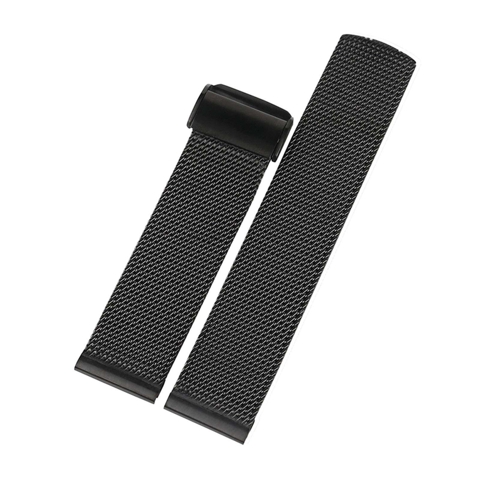 18/20/22mm Siatka ze stali nierdzewnej Watch Band Zwart/Zilver/Rose Goud Pasek z haczykiem Klamra Męski zegarek zamienny (Kolor: Zwart, Rozmiar: 18mm)
